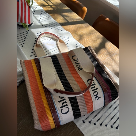Chloe Medium Woody Striped Tote brand new never used. - Picture 5 of 12